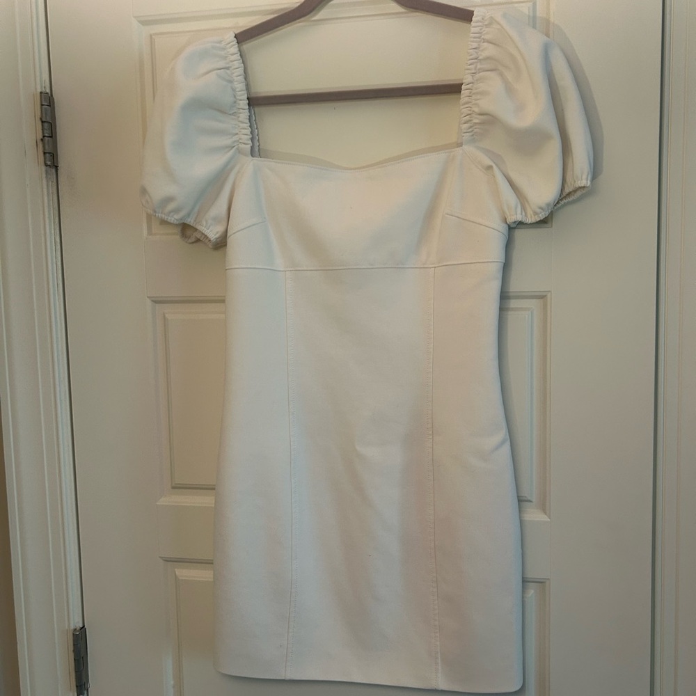 Cinq À Sept White Puff Sleeve Dress